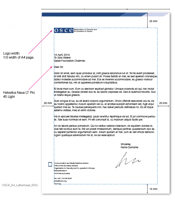 osce letterhead